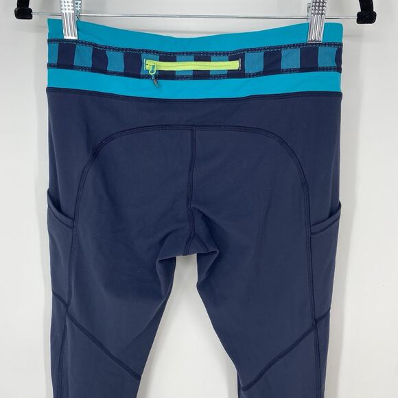Lululemon Speed Tight Navy Blue And Teal Women's Size 6 - Picture 4 of 9